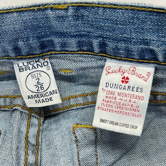 Lucky Brand Jeans Women 2/26 (fits 28x26) Sweet Dream Cuffed Crop Button Fly USA - Picture 2 of 15